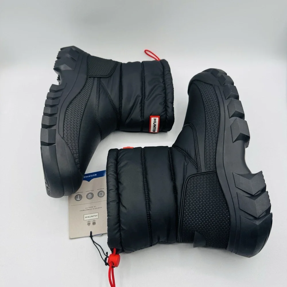 Hunter Intrepid Insulated Boots Men's Size 9 Black Nylon Rubber
